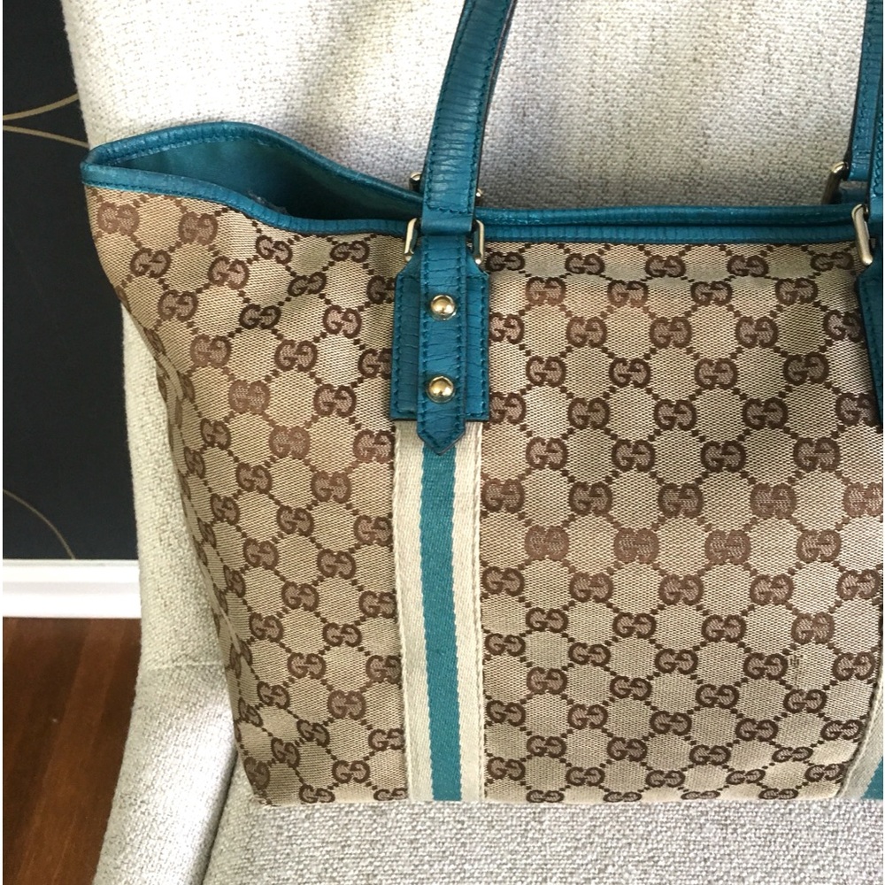 Gucci authentic brown monogram canvas tote bag - Picture 6 of 15